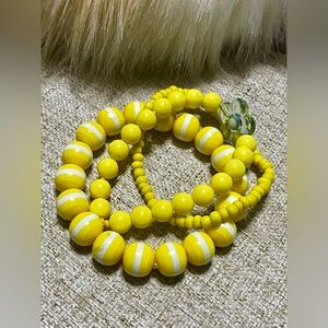 Yellow Beaded Kids Bracelet Set
